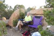 dinner (and wine) on the rim of the south canyon